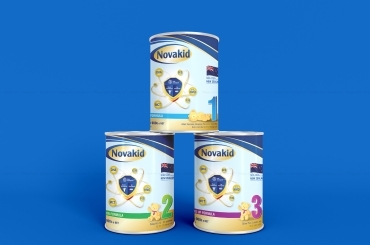 Thiết kế bao bì hộp sữa Novakid