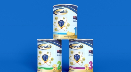 Thiết kế bao bì hộp sữa Novakid